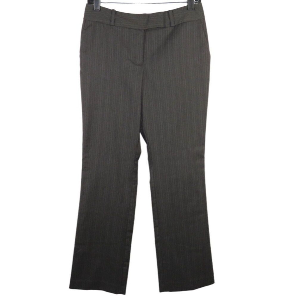 Ann Taylor Women's Gray Pinstripe Dress Pants Curvy Fit Size 4 Petite
